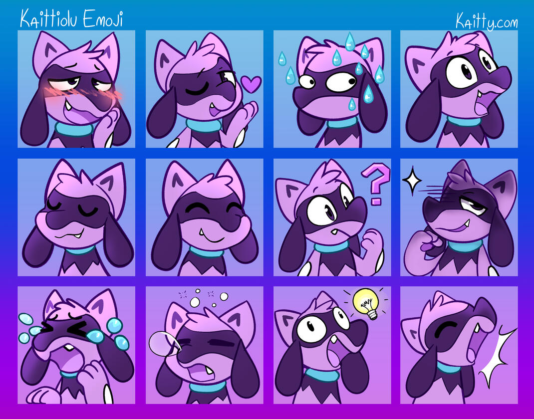 Many of my Kaittiolu emotes for Discord, Telegram and Twitch
